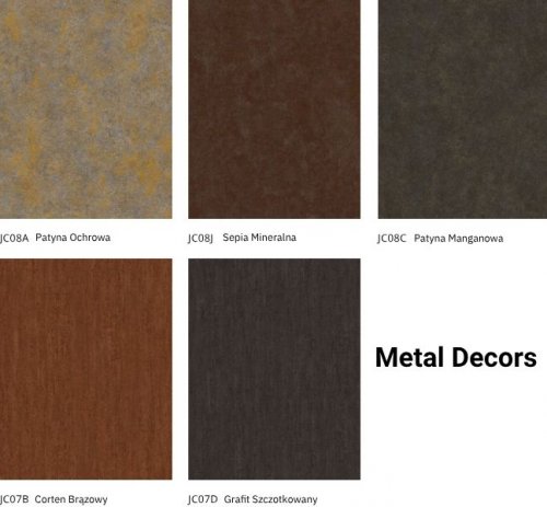 Lamele elewacyjne Budmat - dekory metaliczne z kolekcji Metal, corten i patyna